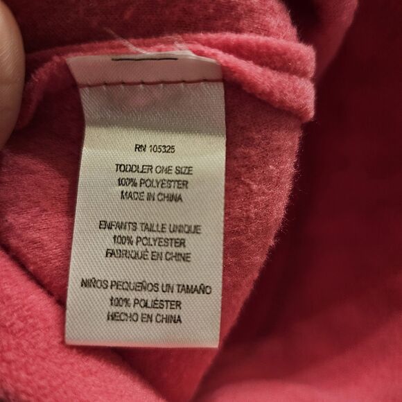 JOHN DEERE Tractor Hearts Pink Fleece Hat Beanie & Gloves Set Toddler One Size - Picture 3 of 4